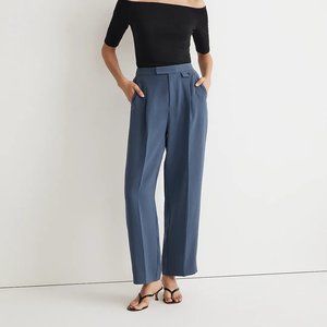 Madewell The Rosedale High Rise Straight Pant in Crepe Night Time Blue Size 10